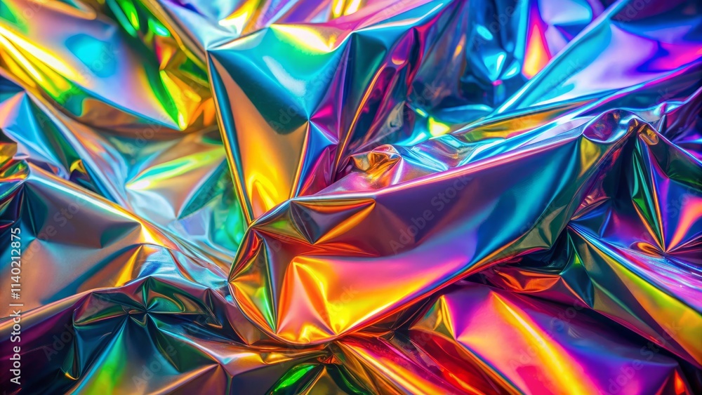 Holographic Rainbow Foil Background: Iridescent Texture Abstract Art Holographic Rainbow Foil Background: Iridescent Texture Abstract Art