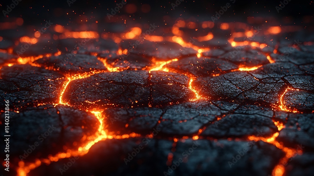 Fiery Cracked Earth Symbolizes Environmental Impact and Nature s Resilience Fiery Cracked Earth Symbolizes Environmental Impact and Nature s Resilience