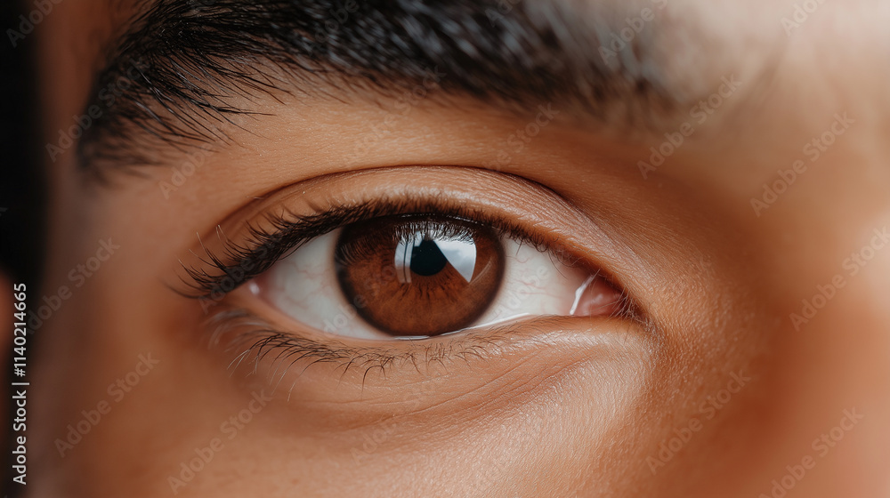 Fototapeta premium Close-up shot of human brown eye