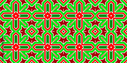 Seamless pattern banner red and green. Festive red and green Christmas pattern. Merry Christmas. Happy New Year.