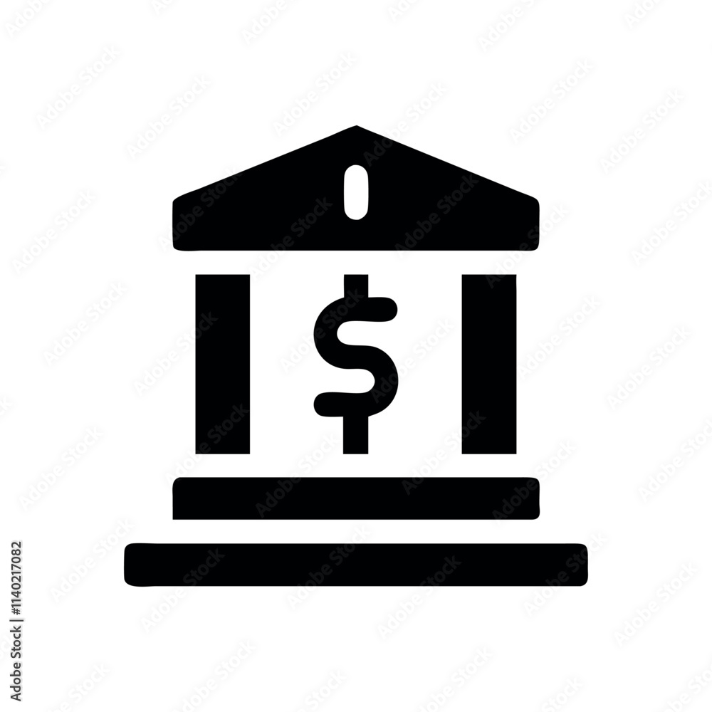 Bank logo Icon, Financial operations and transactions. Credit and deposit. Money and economy. Silhouette symbol on white space. Vector isolated illustration Bank logo Icon, Financial operations and transactions. Credit and deposit. Money and economy. Silhouette symbol on white space. Vector isolated illustration