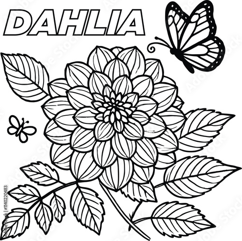 Blooming Beauty Flowers Coloring Page for Kids, Pretty Petals Fun and Relaxing Flower Coloring Page