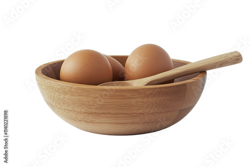 a bowl of eggs and a spoon photo