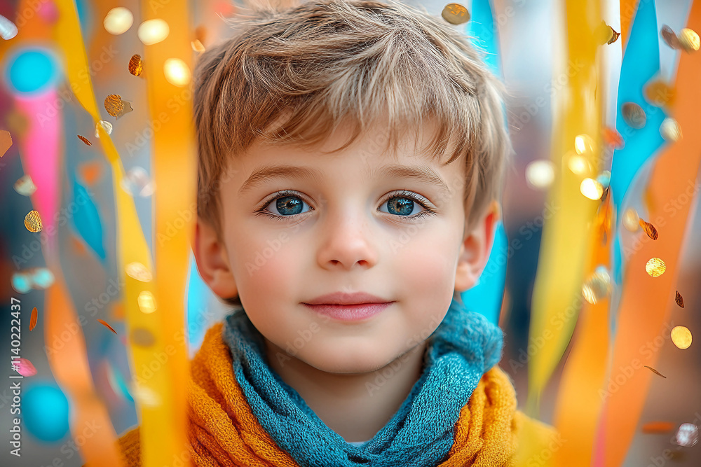 Portrait of a small child on spring celebrations generative ai Portrait of a small child on spring celebrations generative ai