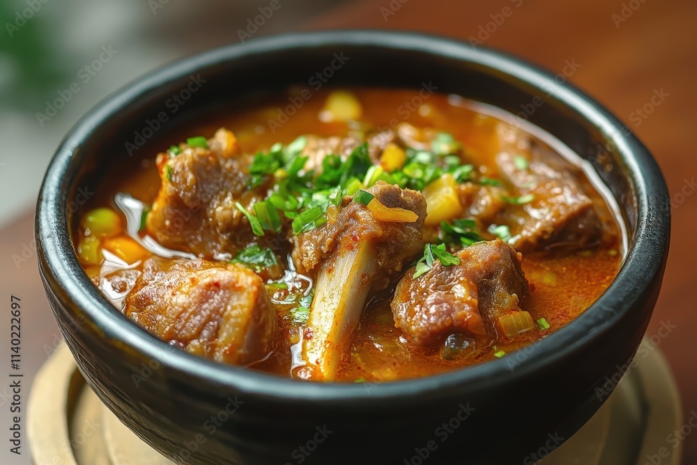Korean dish spicy pork spine soup Korean dish spicy pork spine soup