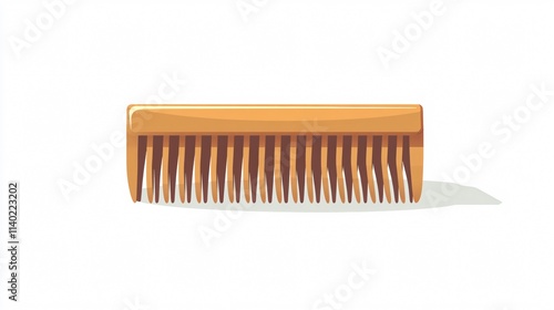 Professional Wooden Comb Vector Isolated Illustration for Hair Care Designs