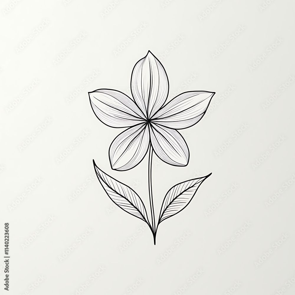 Obraz premium A black and white drawing of a leaf