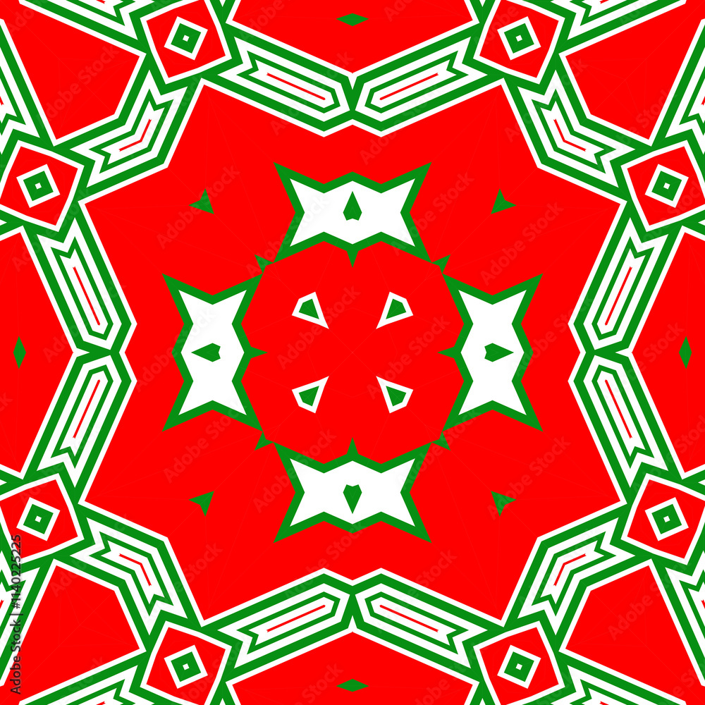 Seamless square pattern red and green. Christmas pattern green and red. Merry Christmas. Happy New Year. Seamless square pattern red and green. Christmas pattern green and red. Merry Christmas. Happy New Year.