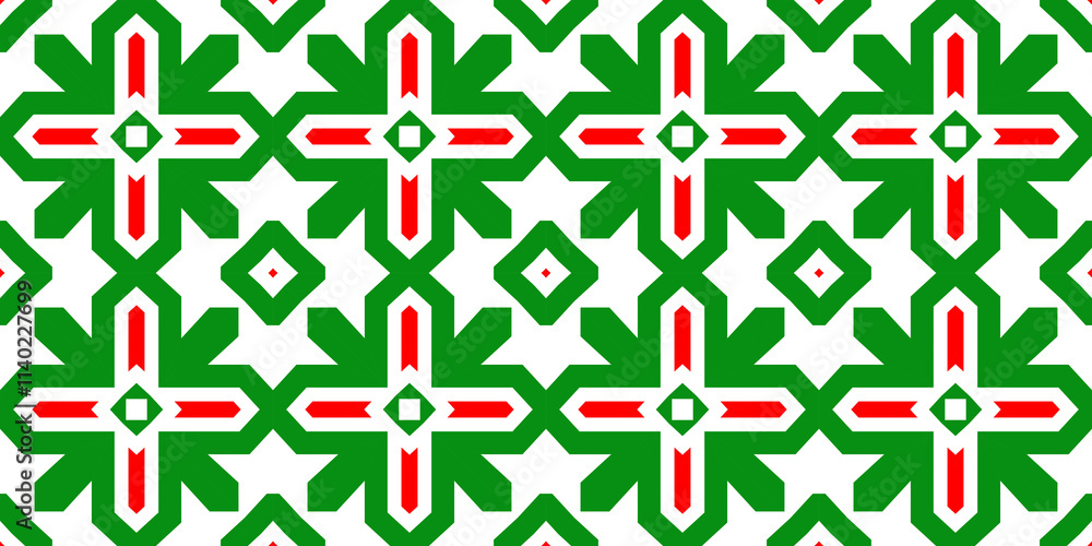 Obraz premium Seamless pattern banner red and green. Festive red and green Christmas pattern. Merry Christmas. Happy New Year.