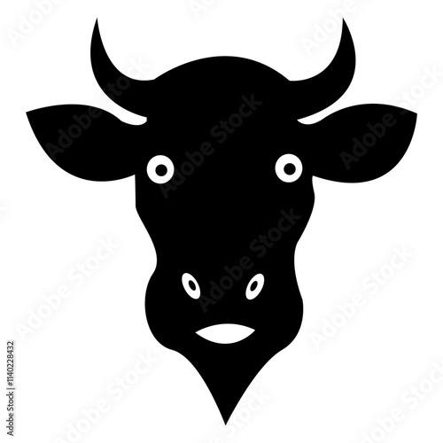 Cow logo vector Animal farm Cow icon vector illustration Silhouette cow black and white