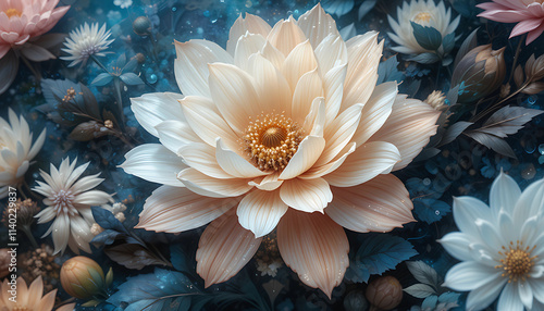 Unique Flower Art Featuring Contemporary Abstract Patterns.
 photo