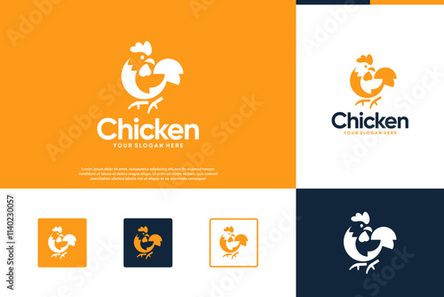 farm logo with rooster character , design vector illustration.