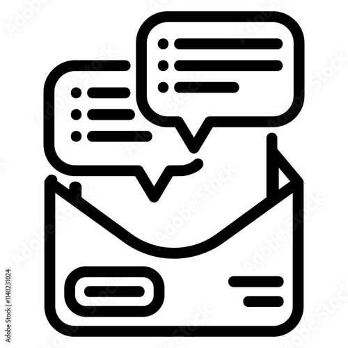 Letter thin outline style