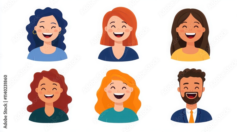 A diverse group of smiling individuals showcasing happiness and joy. Perfect for illustrating emotion and positivity. A diverse group of smiling individuals showcasing happiness and joy. Perfect for illustrating emotion and positivity.