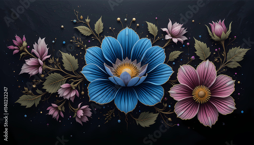 Modern Flower Art Featuring Delicate Petals in Harmonious Arrangements.
 photo