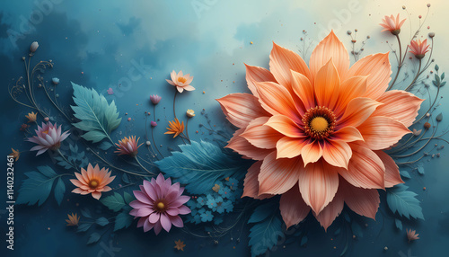 Eye-Catching Flower Art with a Perfect Blend of Simplicity and Detail.
 photo