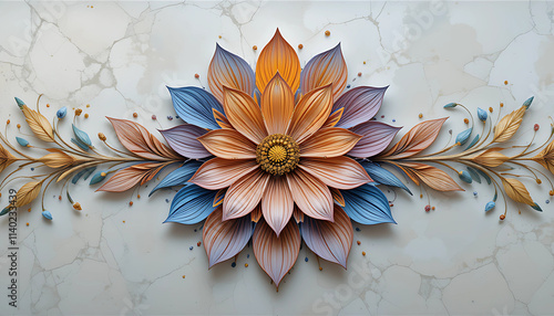 Sophisticated Flower Art Design Perfect for Wallpapers and Prints.
 photo