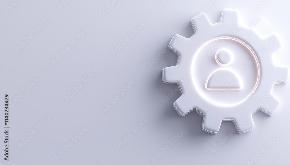 Stylish gear icon representing user settings and profile management concepts. Stylish gear icon representing user settings and profile management concepts.