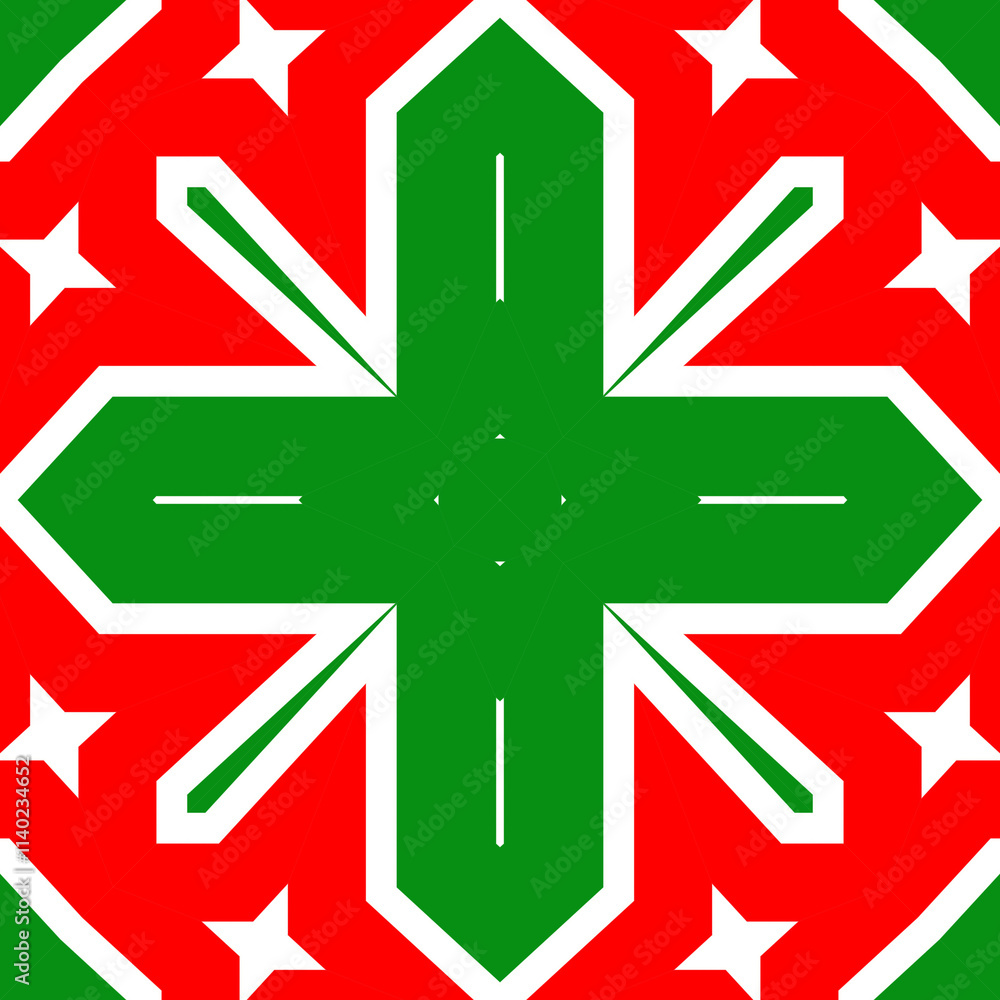 Obraz premium Seamless square pattern red and green. Christmas pattern green and red. Merry Christmas. Happy New Year.