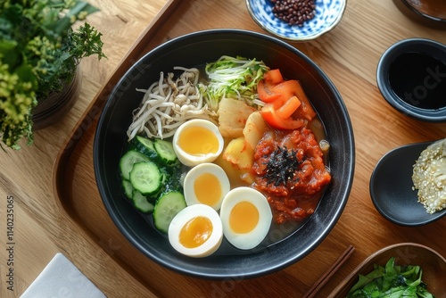 Pyongyang style chilled buckwheat noodles photo