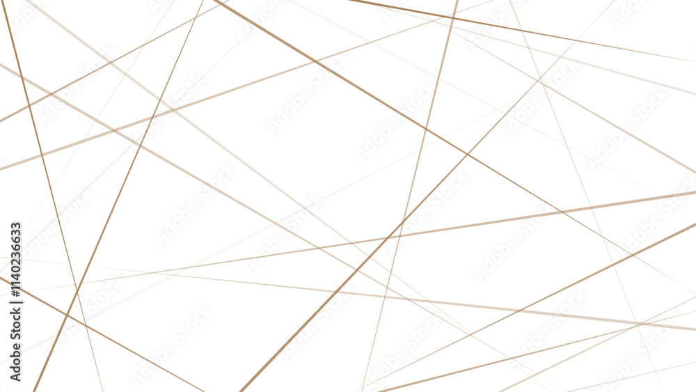 Fototapeta premium Golden color Random diagonal line on white background.