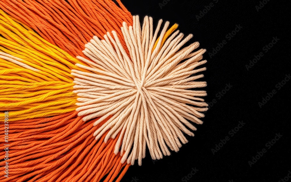 Fototapeta premium Colorful Yarn Craft on Black Background