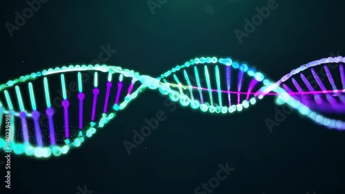 dna strand on dark . generative ai