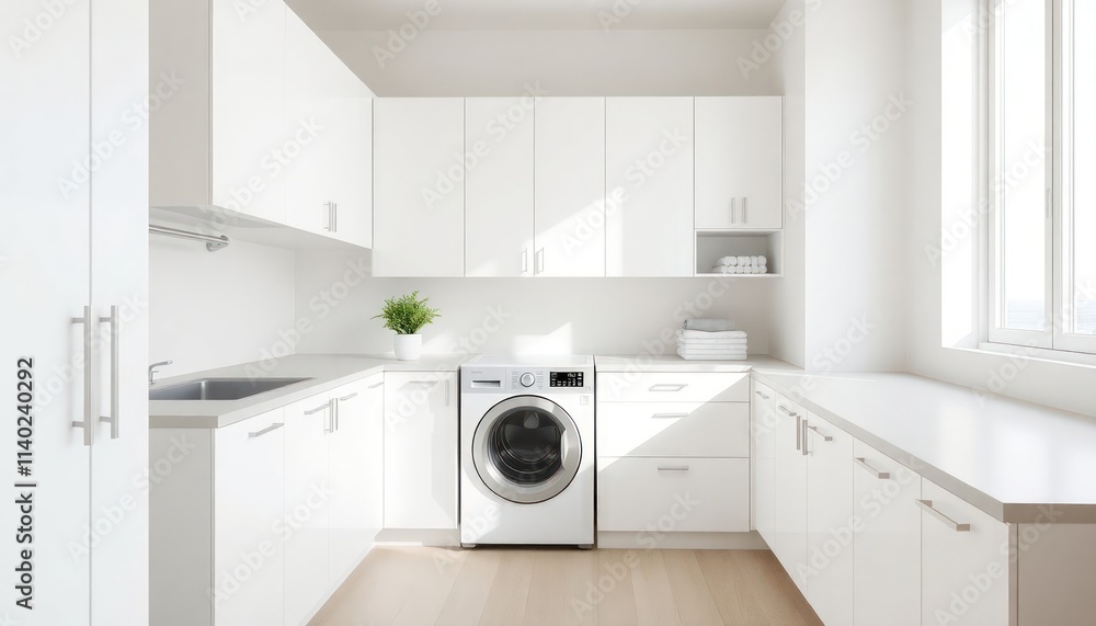 washing machine in front of a kitchen Minimalist Concept washing machine in front of a kitchen Minimalist Concept
