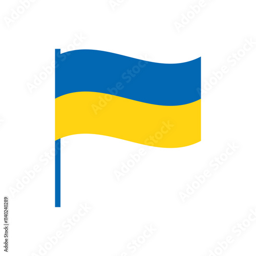 Ukrainian Flag Vector Flat Design Illustration. National Symbol of Ukraine with Dark Blue and Yellow National Colours for Web, App and Packaging.	