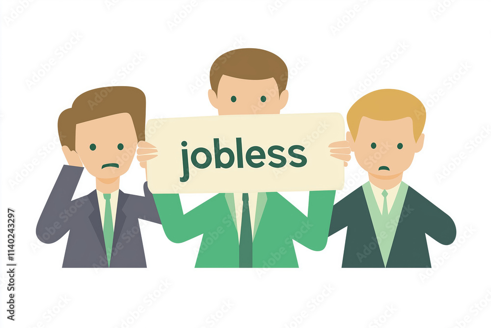 Three individuals united in voicing the challenges of joblessness in society Three individuals united in voicing the challenges of joblessness in society