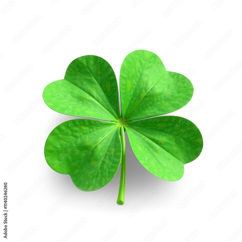 four leaf clover - good luck st. Patrick's day mockup, isolated on white background four leaf clover - good luck st. Patrick's day mockup, isolated on white background