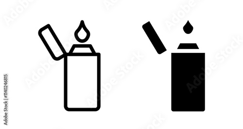 Lighter Icon collection in filled and stroke style.