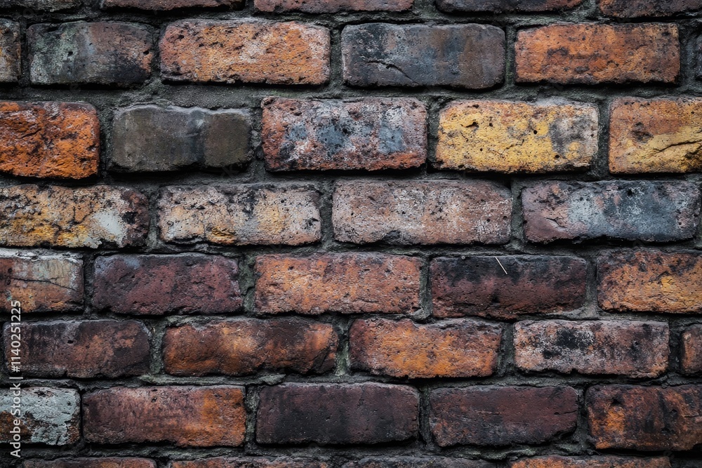 Obraz premium Aged, multi-hued brick wall texture.