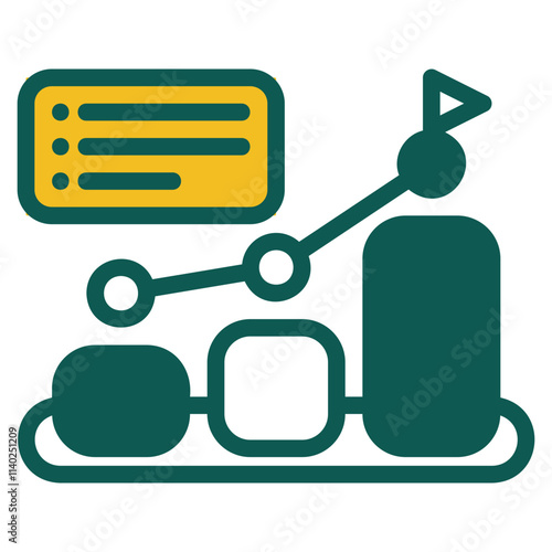 Growth green and yellow color glyph style