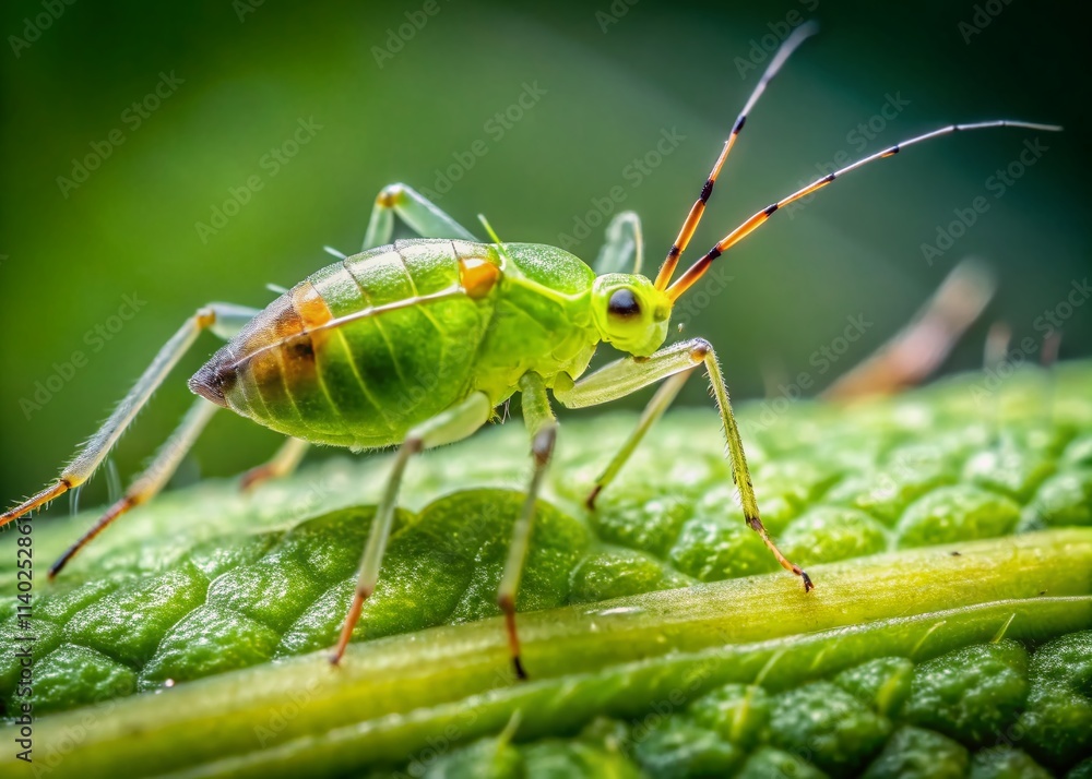 Aphis craccivora Koch Infestation: Macro Landscape Photography of Pea Aphid on Leaf Aphis craccivora Koch Infestation: Macro Landscape Photography of Pea Aphid on Leaf