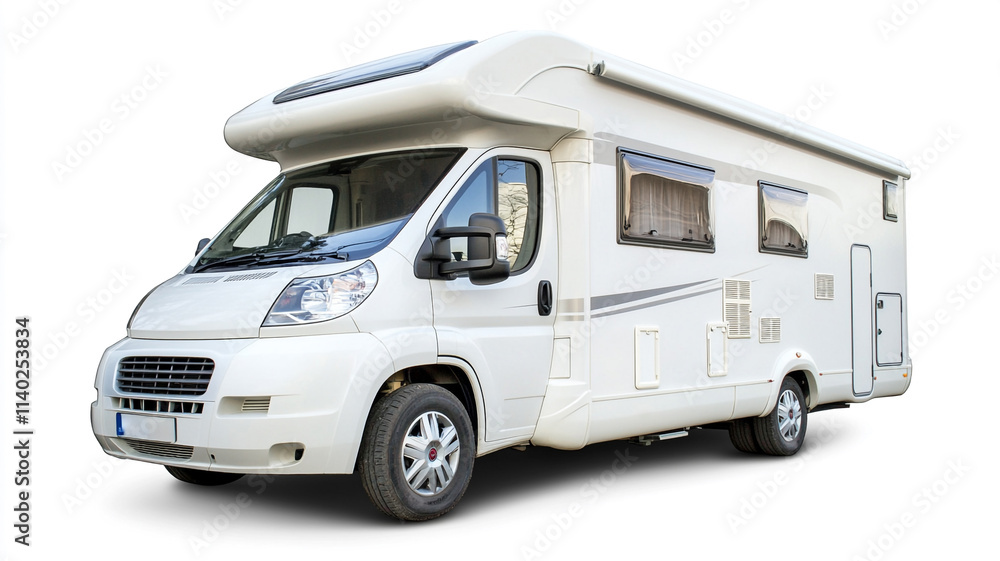 a modern white motorhome isolated on a white background a modern white motorhome isolated on a white background