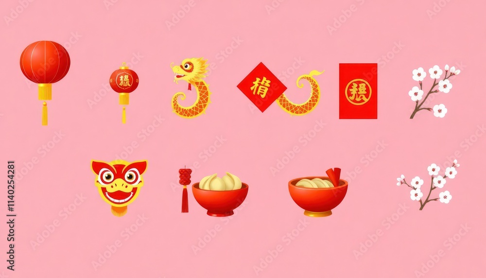 Chinese New Year Icon Set Decoration - Perfect For All Projects Chinese New Year Icon Set Decoration - Perfect For All Projects