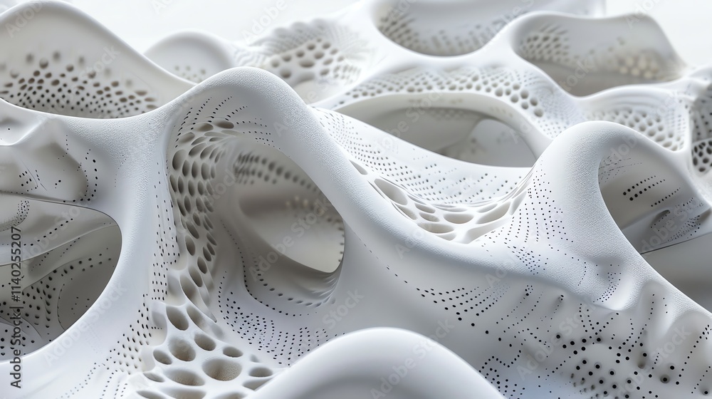 An abstract, organic-looking geometric structure made of white shapes. An abstract, organic-looking geometric structure made of white shapes.