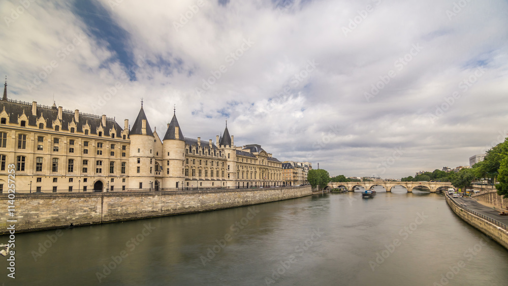 Castle Conciergerie timelapse hyperlapse - former royal palace and prison. Paris, France. Castle Conciergerie timelapse hyperlapse - former royal palace and prison. Paris, France.