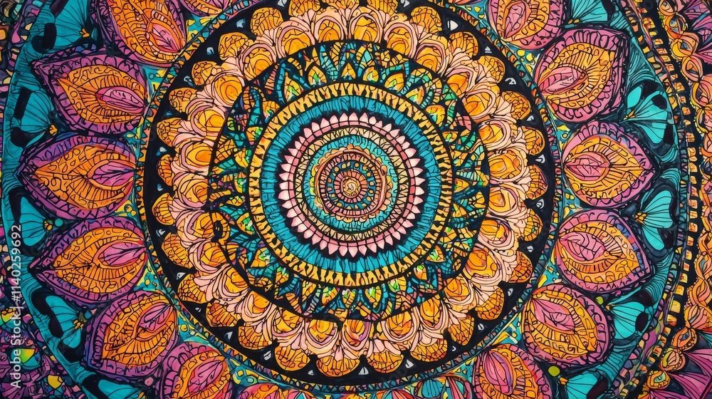 Colorful Intricate Mandala Pattern Design Colorful Intricate Mandala Pattern Design