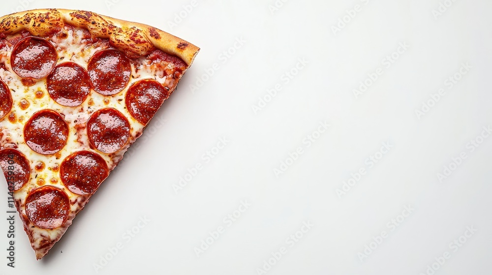 Delicious Pepperoni Pizza Slice on White Background Delicious Pepperoni Pizza Slice on White Background