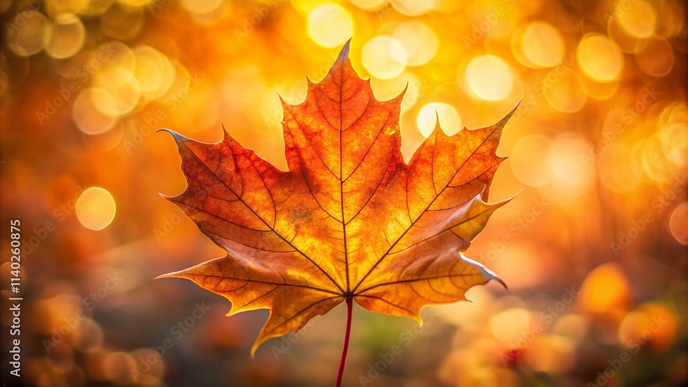 Autumn Maple Leaf Bokeh, Three-Lobed Leaf Photography, Macro Photography, Fall Foliage, Blurred Background, Nature Photography, Bokeh Effect, Soft Focus Autumn Maple Leaf Bokeh, Three-Lobed Leaf Photography, Macro Photography, Fall Foliage, Blurred Background, Nature Photography, Bokeh Effect, Soft Focus