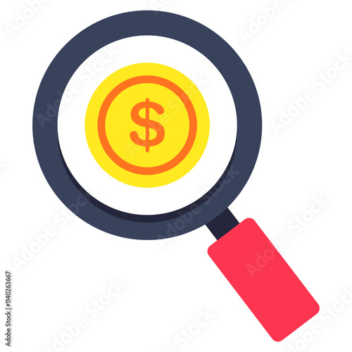 An icon design of search dollar