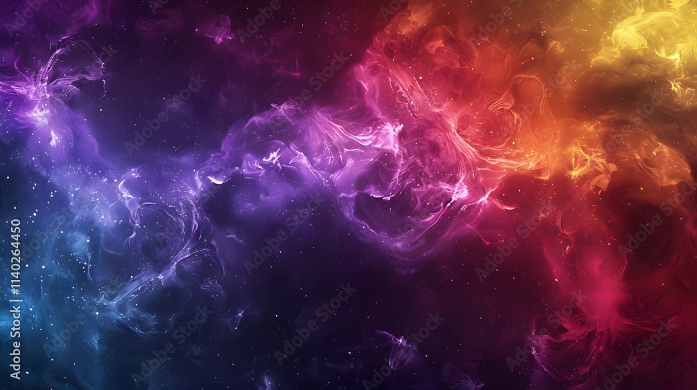 Vibrant Colorful Abstract Cosmic Background with Swirling Patterns Vibrant Colorful Abstract Cosmic Background with Swirling Patterns