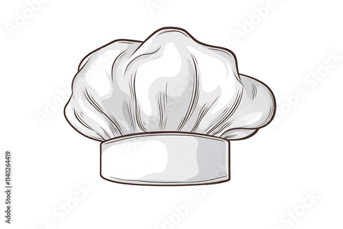 a white chef hat with a white band