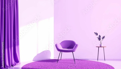 purple armchair and lamp
