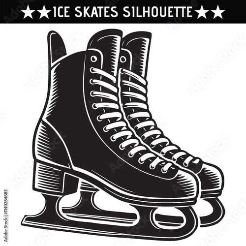 Ice skates silhouette design, winter silhouette