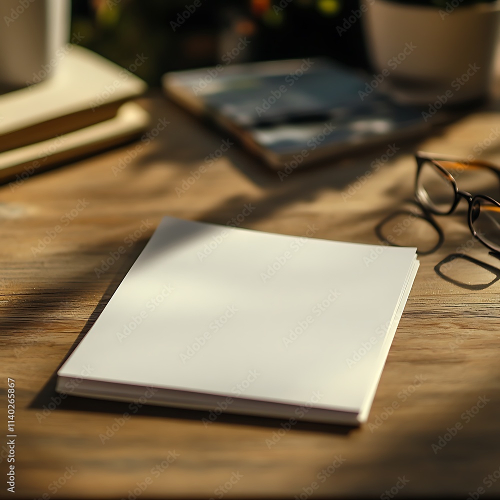 A simple sheet of note paper on a desk A simple sheet of note paper on a desk