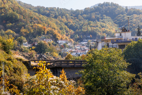 Sminthi Greek pomak villages near Xanthi, beautiful scenery and minaret architecture, muslim culture and religion