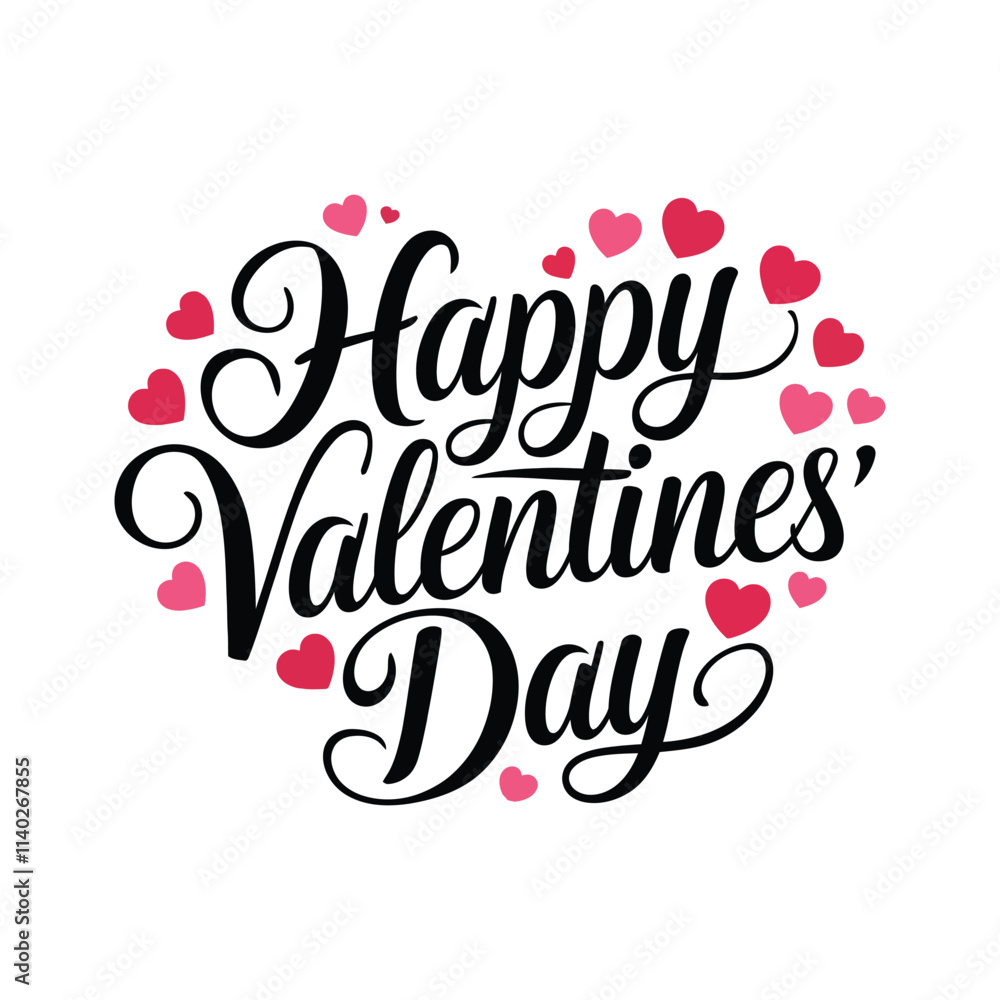 Fototapeta premium Happy Valentines Day Typography Banner Design